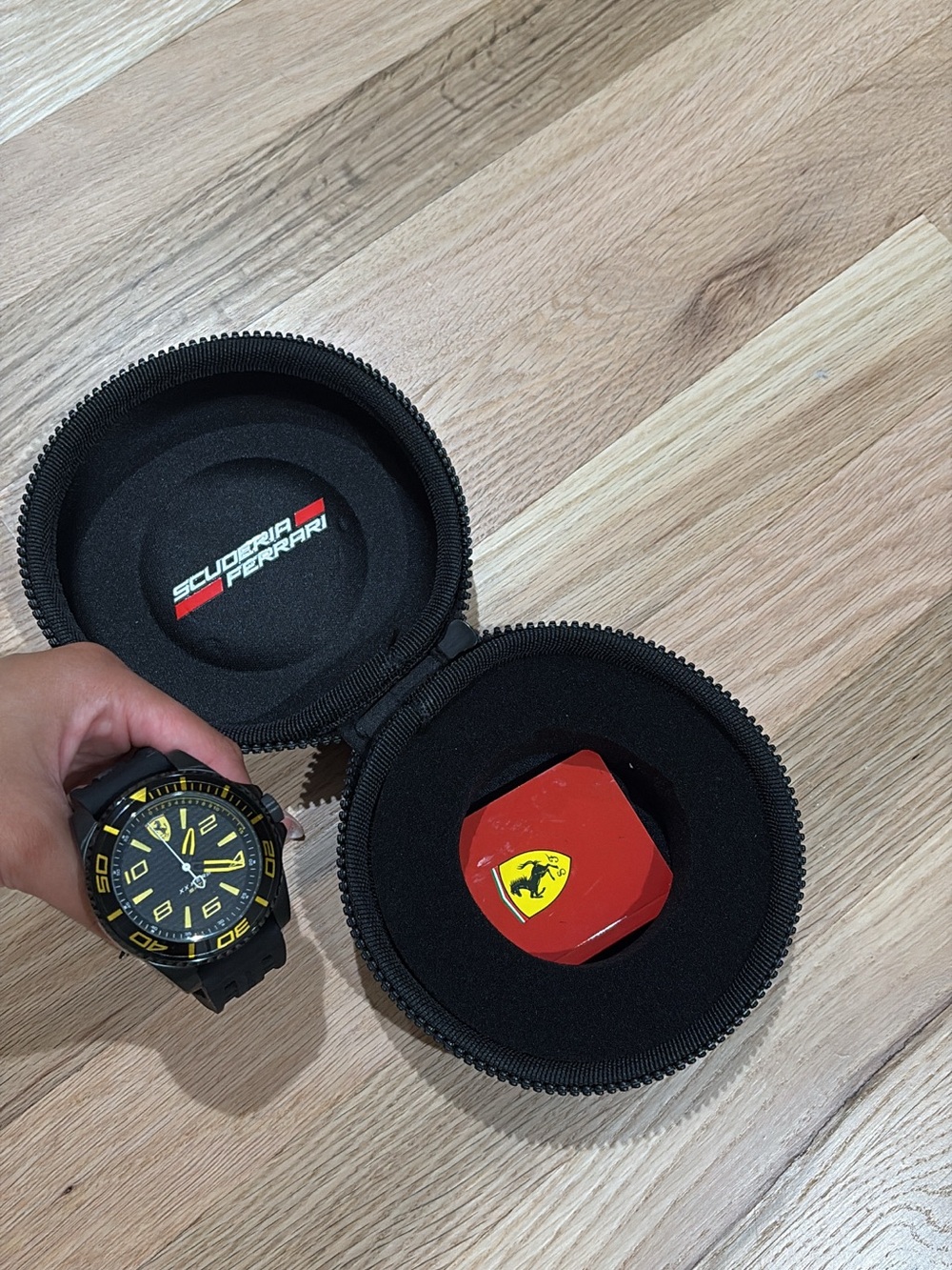 Scuderia Ferrari Black Watch with Yellow Accents